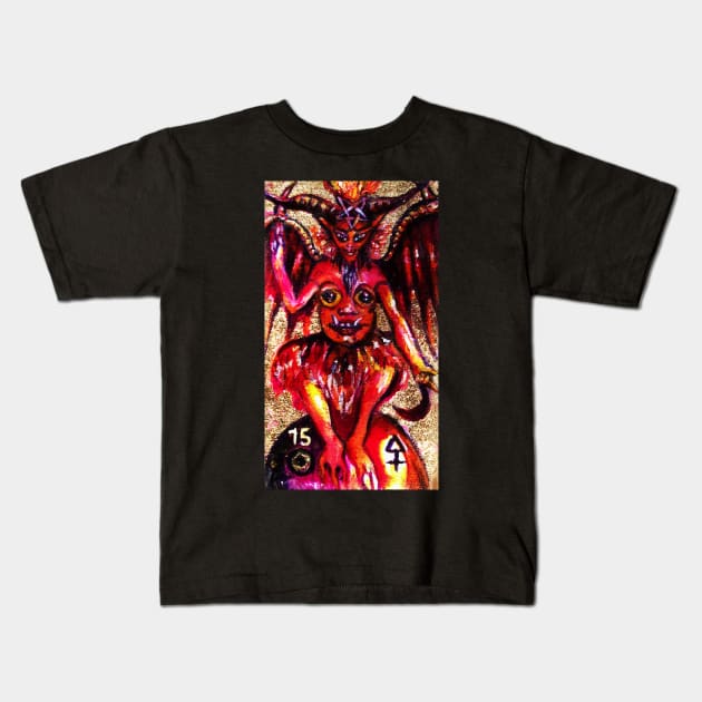 TAROTS OF THE LOST SHADOWS / THE DEVIL Kids T-Shirt by BulganLumini